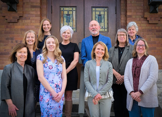 Photo of Foundation Board and Leadership outside of Eckhart Public Library.